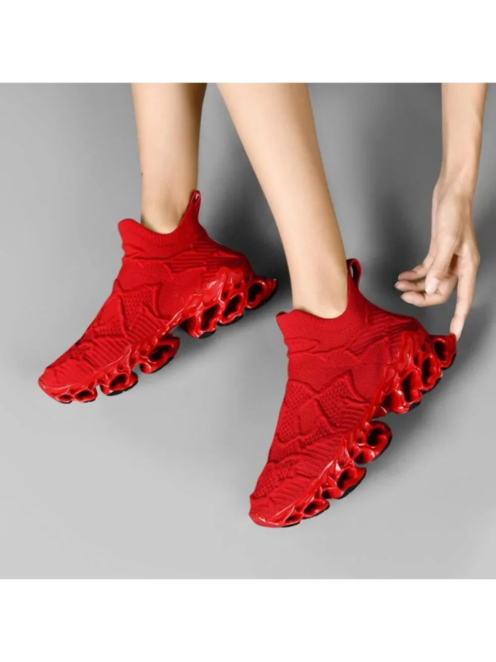 🆕Men's Dark Red Slip on Loafers Walking Tennis Shoes Running Blade Sneakers